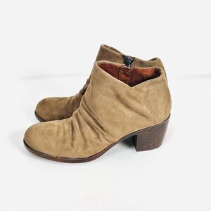 BOC Womens Size 8.5 Suede Leather Slouch Zip Heel Ankle Boots Western Boho